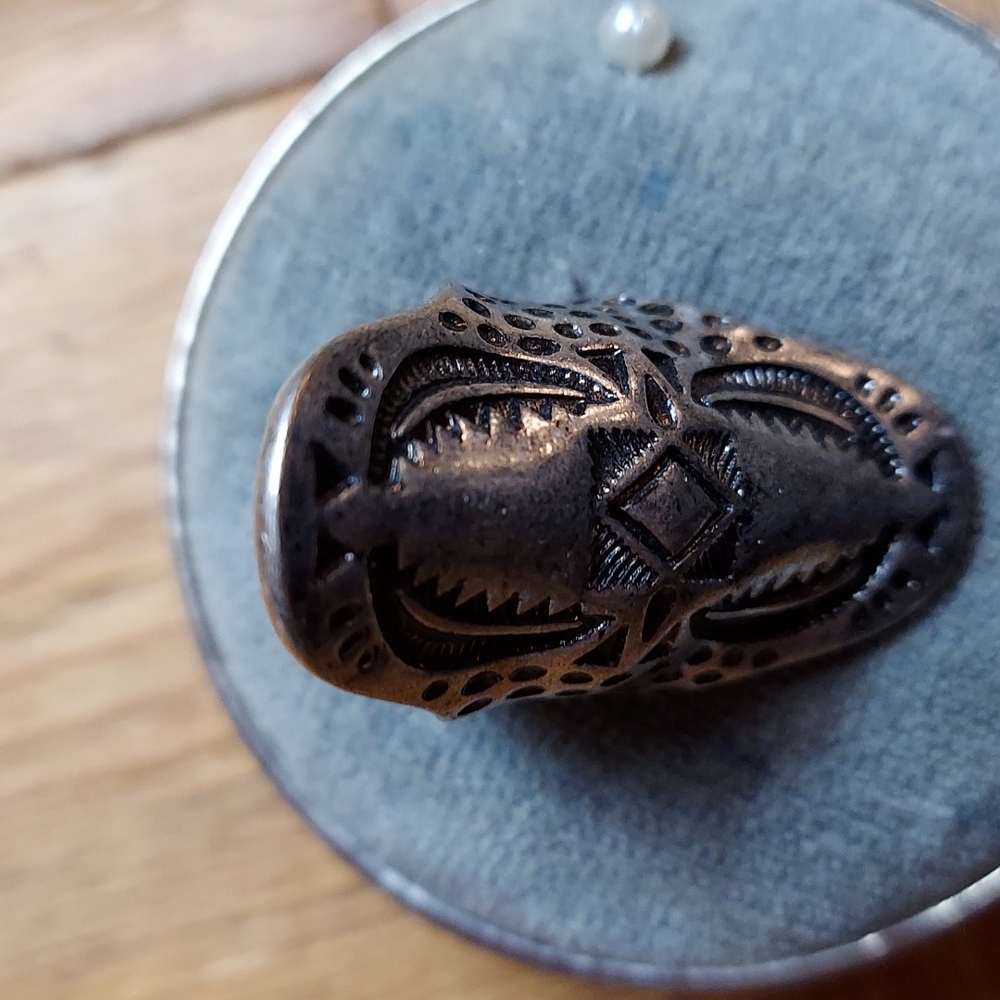Vintage Large Long Silver Statement Ring - Picture 10 of 11
